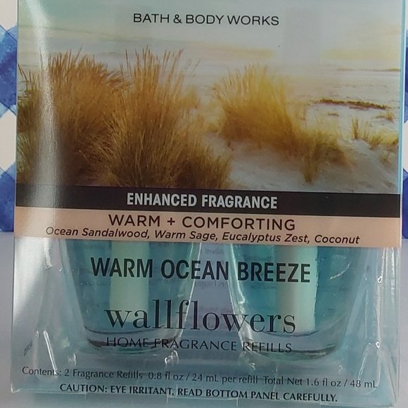 BATH & BODY WORKS HOME 'WARM OCEAN BREEZE' FRAGRANCE REFILLS 2~PACK SET - Picture 9 of 16